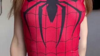  Costume Play TikTok SpiderGirl Nude - POV tits
