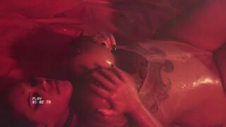 Huge-Titted Crimson-Haired Undress Teases Facialed in Grease - POV tits