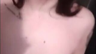  Aspiring starlet of OnlyFans washes in the douche and fondles her labia) - POV tits