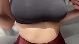  Yoga practice completes with gigantic naked boobs by emilia.taylor - TIK TOK BAPS - POV tits