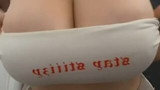  This top couldn't handle such strong yam-sized milk cans and they fell out of it by kadydelrey - TIK TOK GLOBES - POV tits