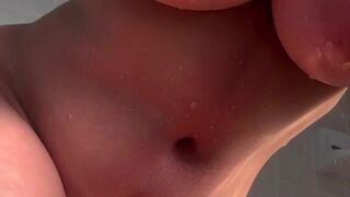  Close Up Yam-Sized Baps in the Douche - POV tits