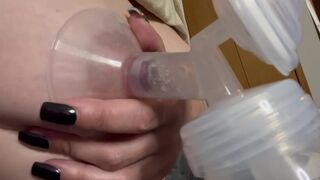  Pumping my engorged milf boobs - POV tits