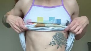  The model picked up a mask for panties, but with the size of the milk cans, she miscalculated a lil' by mini-forest-fairy - Stripped To The Waist TikTok - POV tits