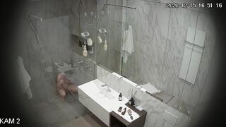  Huge-Chested lady washes and trims in a humungous douche apartment - POV tits