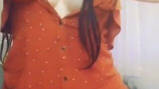  Strip bt Scorching Dark Haired on a Camera - POV tits