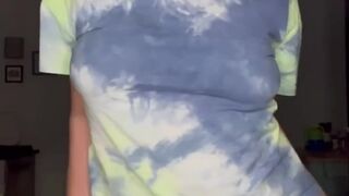  Ash-Blonde determines to spice up a boring evening with sans bra stringing up knockers by pennyjane20 - BARENESS TIKTOK - POV tits