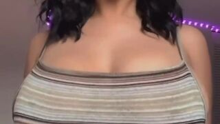  Ebony-Haired has fun with her thick jugs on TikTok NSFW by gigiibunny - BARENESS TIKTOK - POV tits