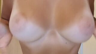  Unbelievable large boobies with lovely sunburn lines by naturalnadia - Bra-Less TikTok - POV tits