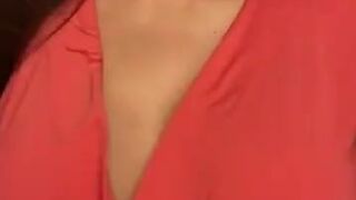  Light-Haired in a wonderful tank top showcased her immense milk cans for TikTok - Showcase Knockers - POV tits